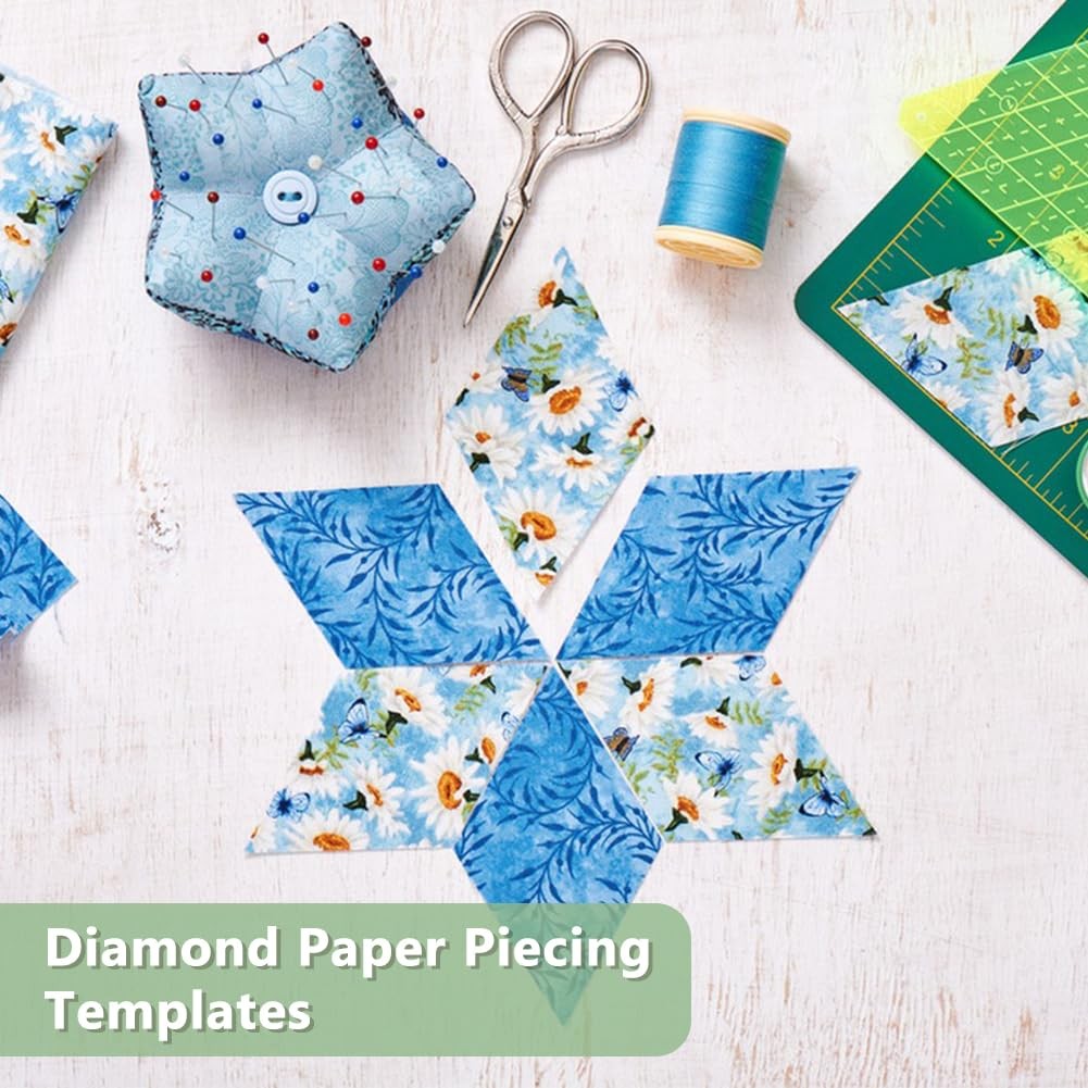 200 PCS White Trapezoid Quilting Paper Templates English Piecing Patchwork