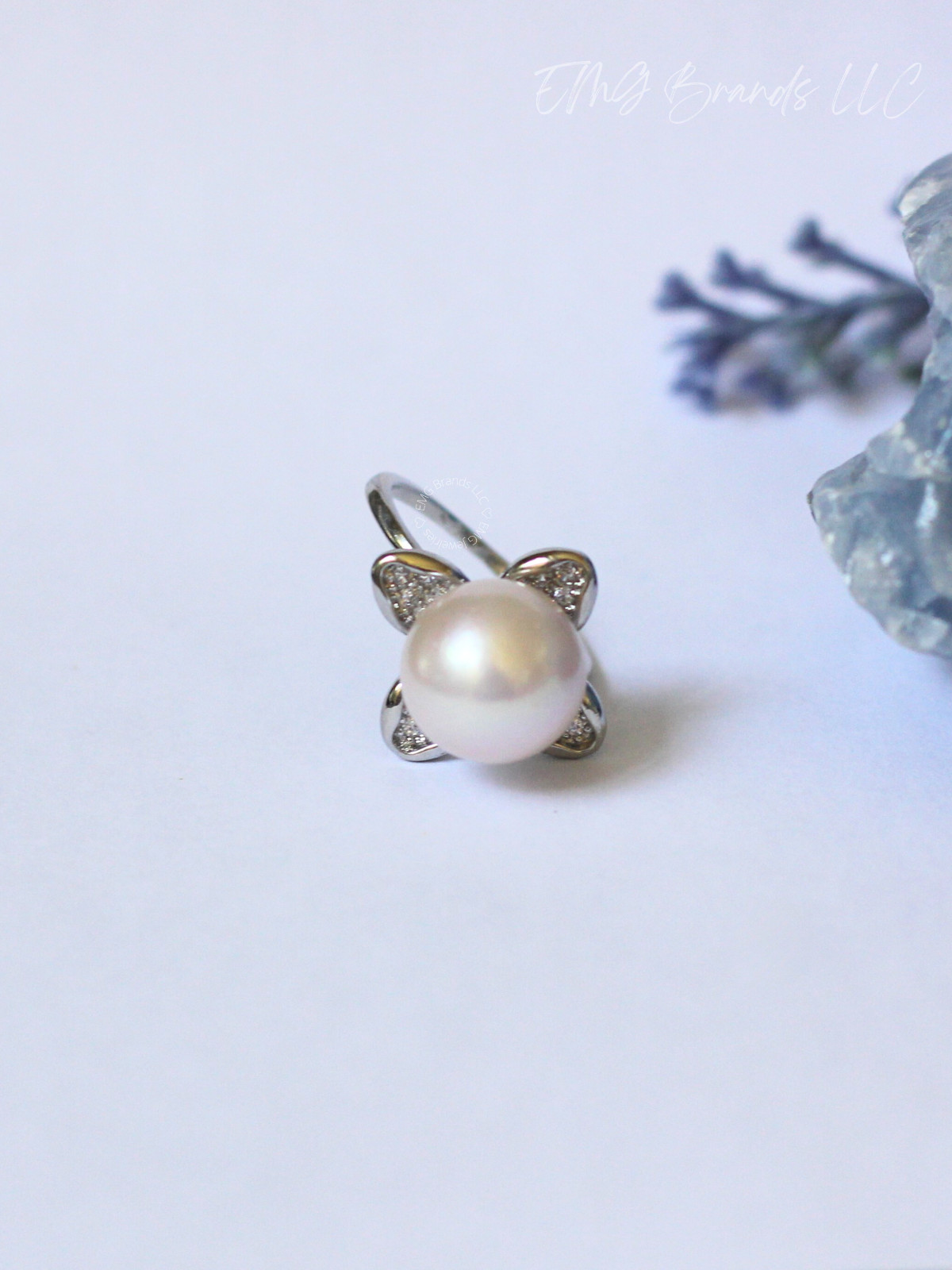 Rare Sakura Pink Overtone Flower Edison Pearl Ring