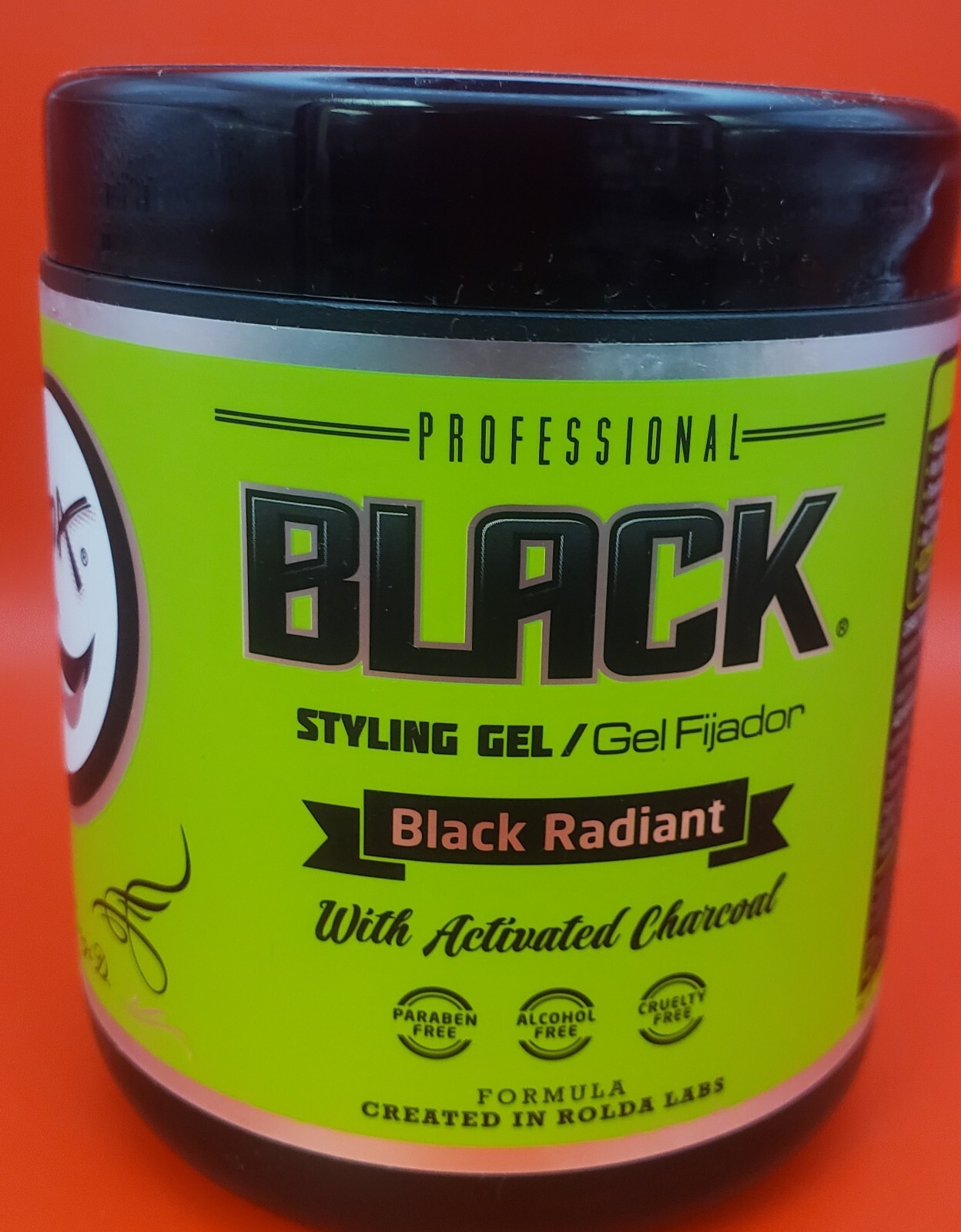 Rolda Black Styling Gel With Activated Charcoal 35.2 Oz Black Radiant