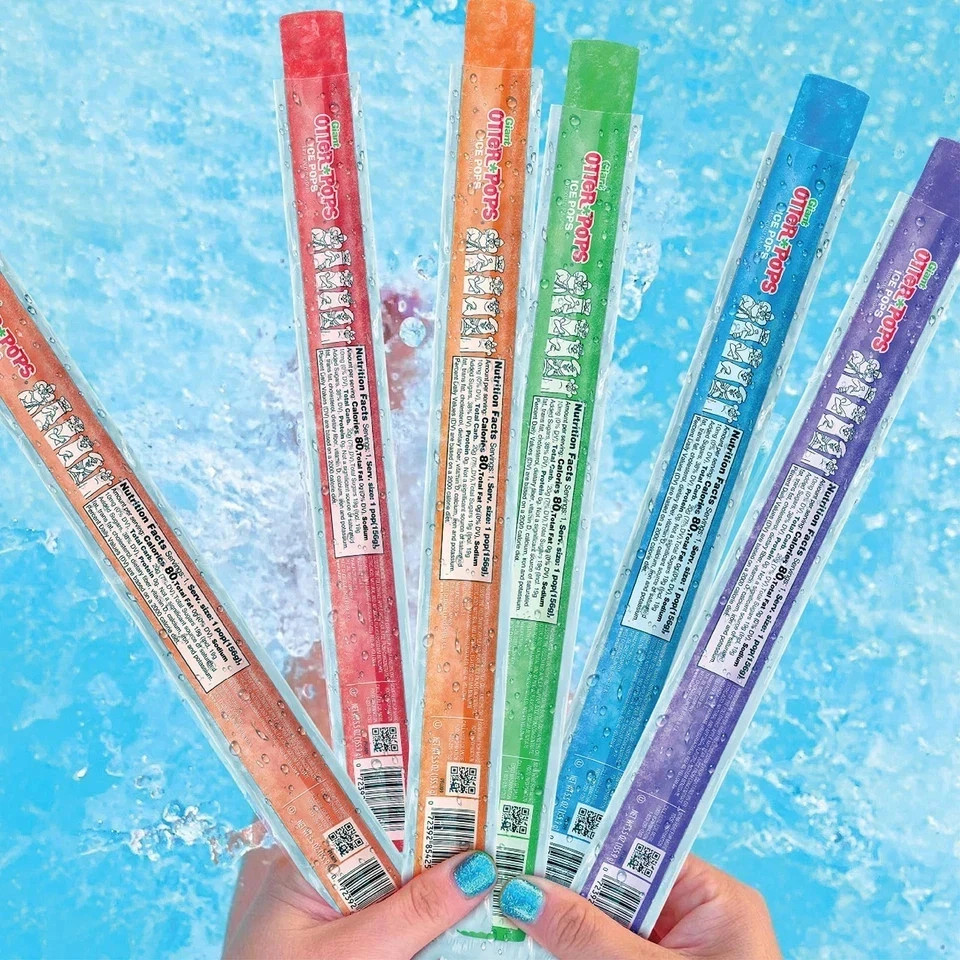 Otter Pops, Giant Original 5.5oz, 27 Ice Pops, Six Zippy Flavors