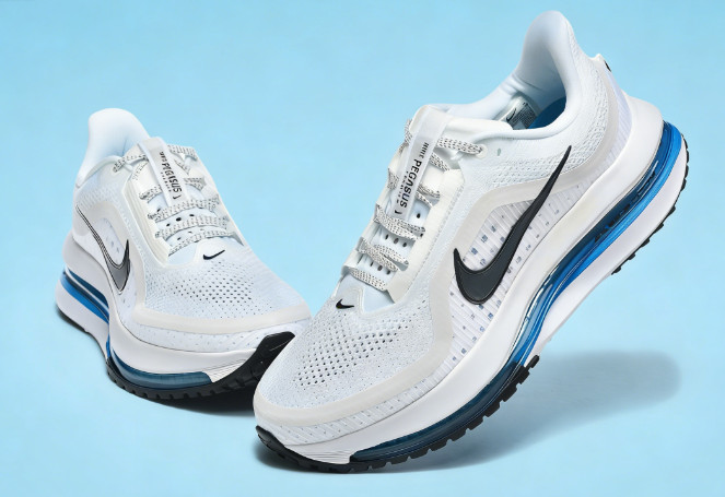 Nike Air Zoom Pegasus Air Cushion Sneakers, White Blue For Men & Women