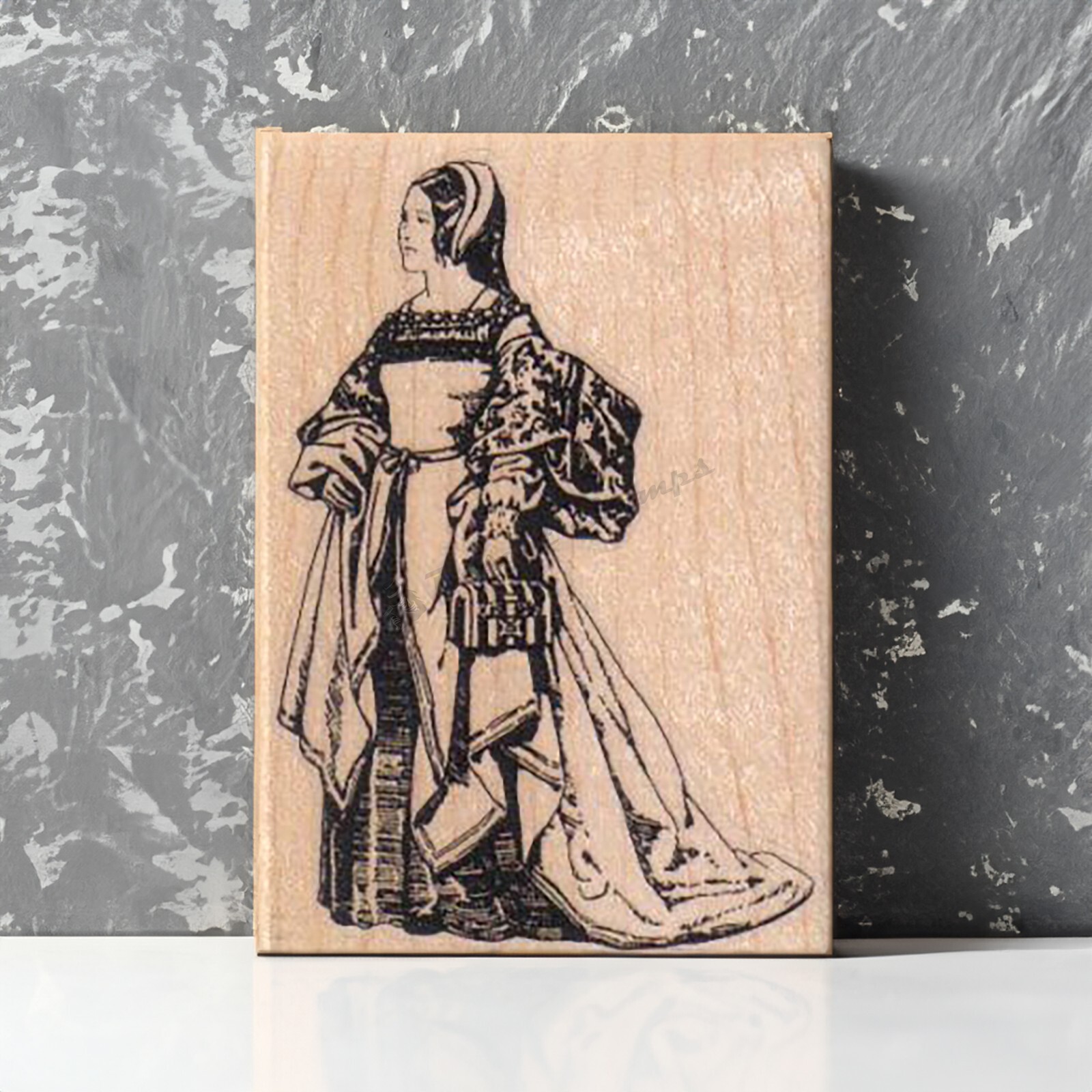 Mounted Rubber Stamp, Anne Boleyn, Royalty, Monarchy, Tudor, Queen, Victorian