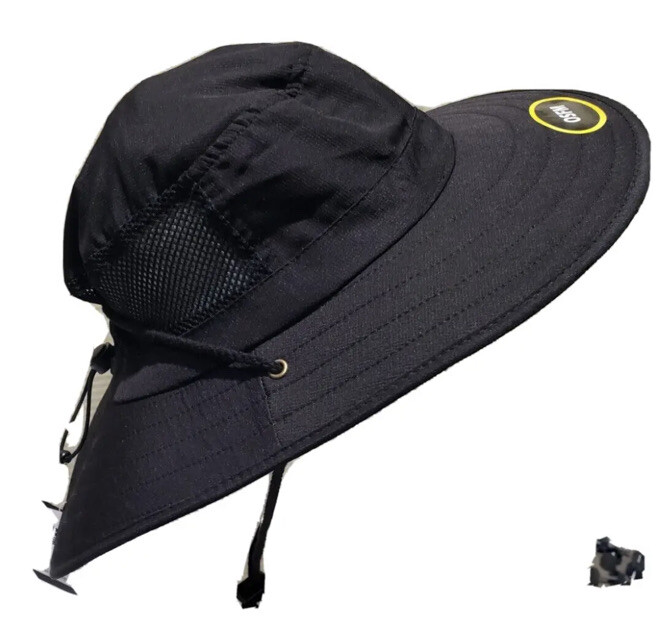 Unisex Boonie Cap Wide Brim Vented Adjustable Size Black