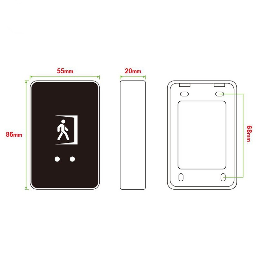 IR Touchless Not Touch Surface Mount Exit Button DC 12-24V Distance Adjust