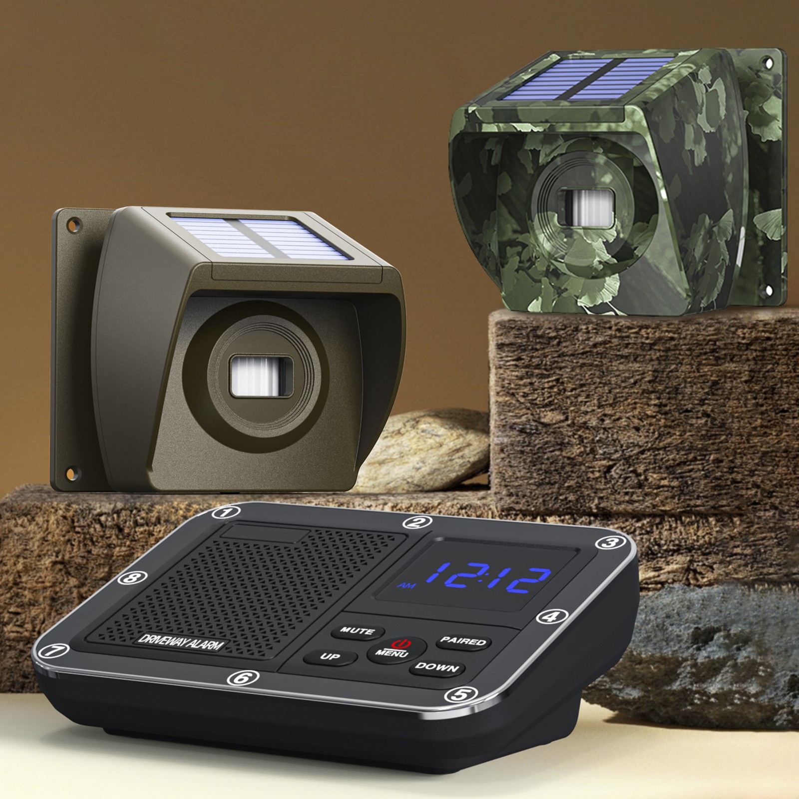 2600ft Solar Wireless Infrared Driveway Alarms, Outdoor Motion Sensors Lot