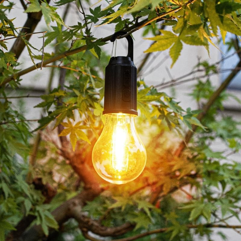 2PCS Solar Rechargeable Hooked Camping Light Solar Tent Lights Emergency Light