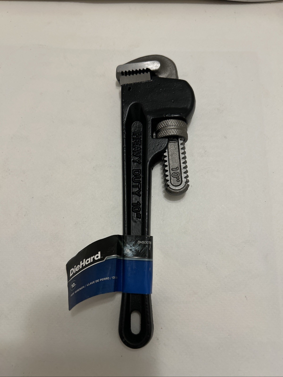Diehard Heavy Duty 10” Pipe Wrench. Tempered Forged Carbon Steel Jaw, DH50074