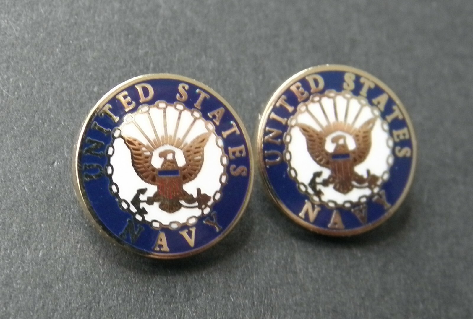 USN Navy Small Collar Lapel or Tie Pin Badge 1/2 inch Set of 2