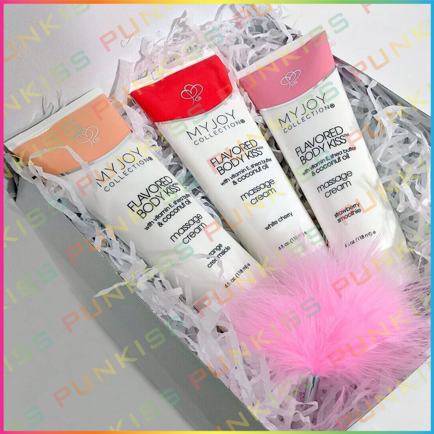 Flavored Body Kiss Edible Massage Cream💋Coconut Oil, Shea Butter Couples Lube