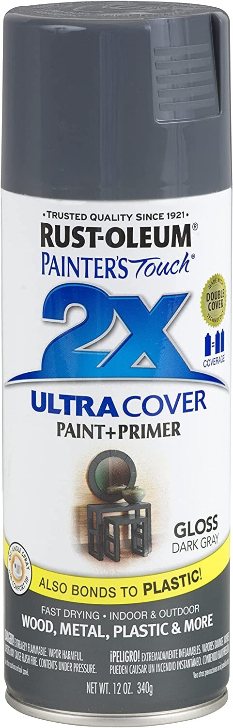 Rust-Oleum 249115 Painters Touch 2X Ultra Cover 12 Ounce Gloss Dark Gray (2Pack)
