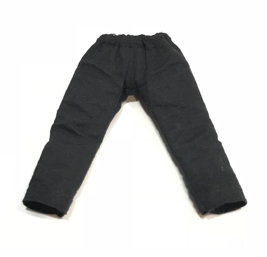 SU-KHAKI-BK: 1/12 Black Pants for 6" GWToys VToys Mezco muscular body