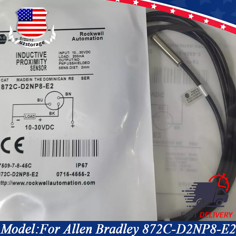 Proximity Sensor Switch 872CD2NP8E2 For Allen Bradley 872C-D2NP8-E2 2mm 10-30VDC