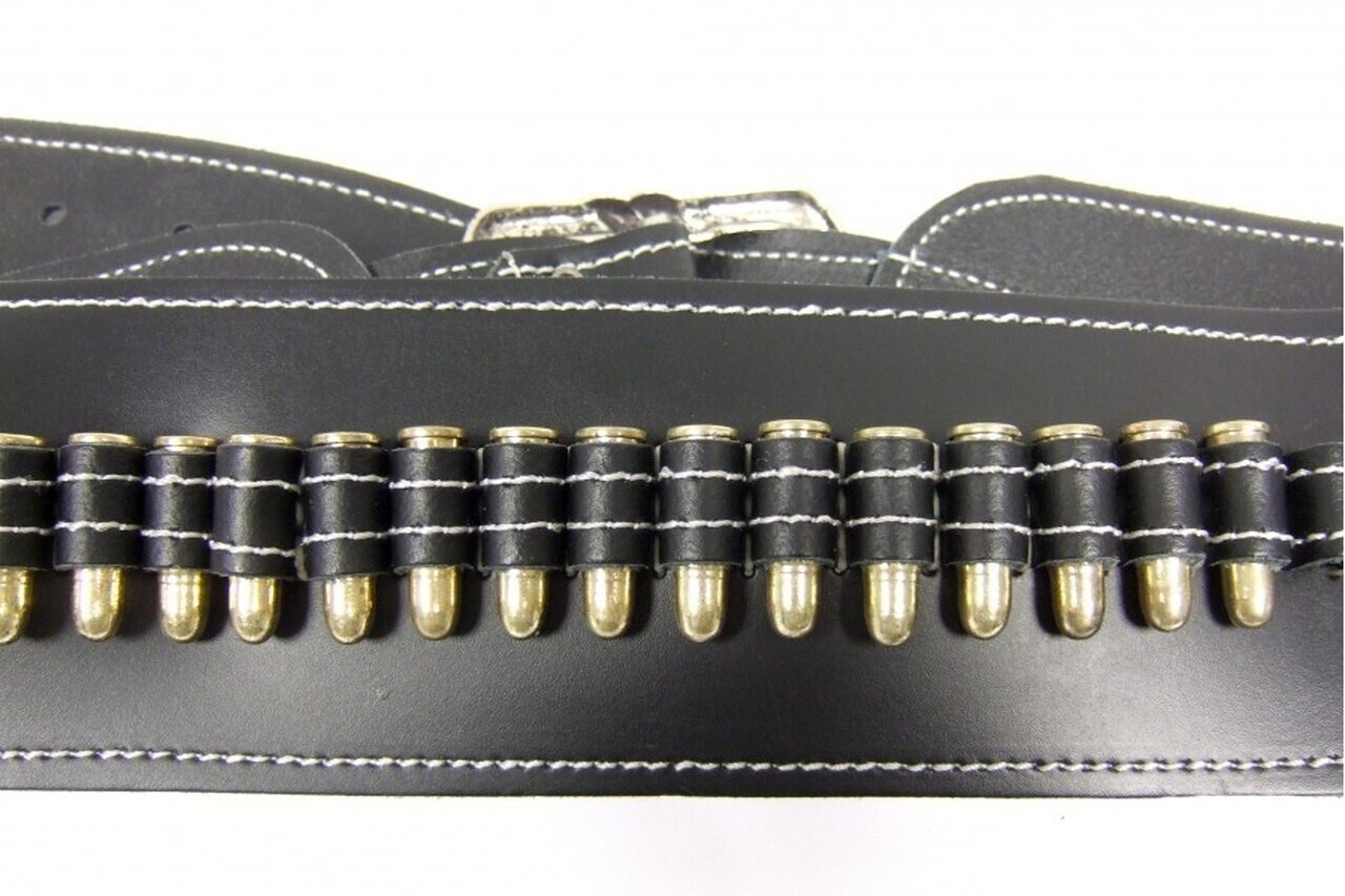 Western Single Rig Fast Draw Leather Holster with Dummy Bullets for M1873 guns