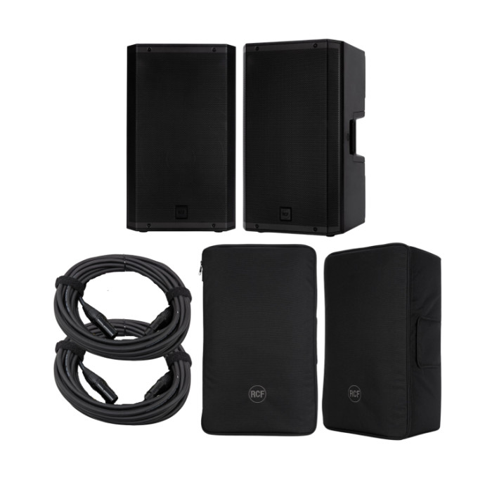 RCF Dual ART 915A Package | Pair with Covers and Cables