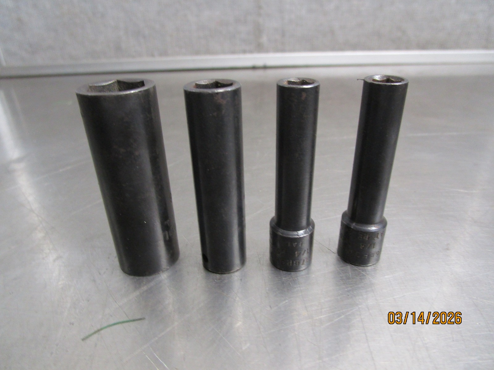 4pc Brown Tools 1/4 Dr Deep Sockets w Magnetic Tips
