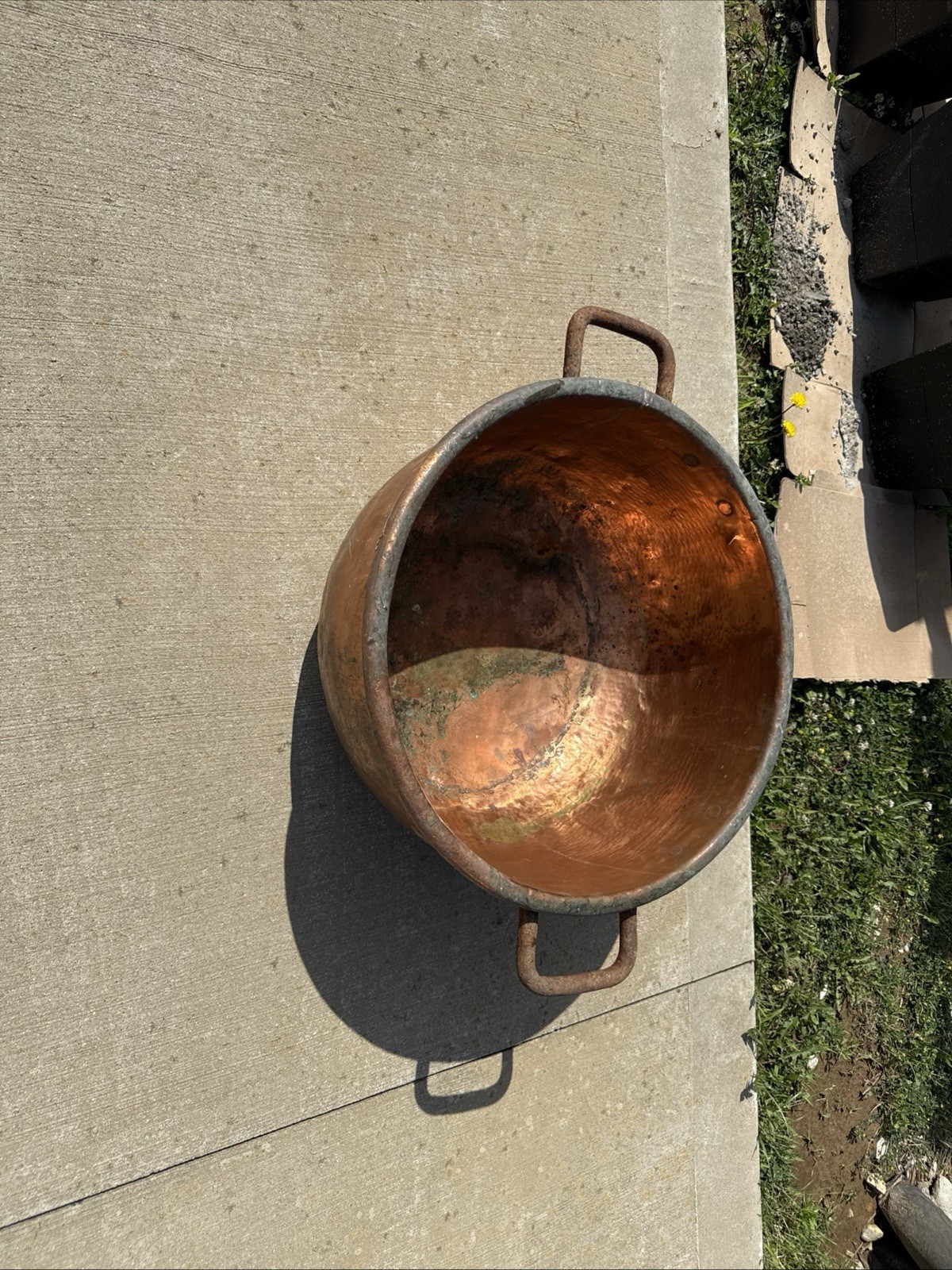 21 1/2 Inches Across 12 Inches Tall 12 Gallon Copper kettle
