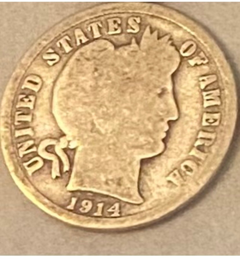 1 random date barber dime between 1892-1916