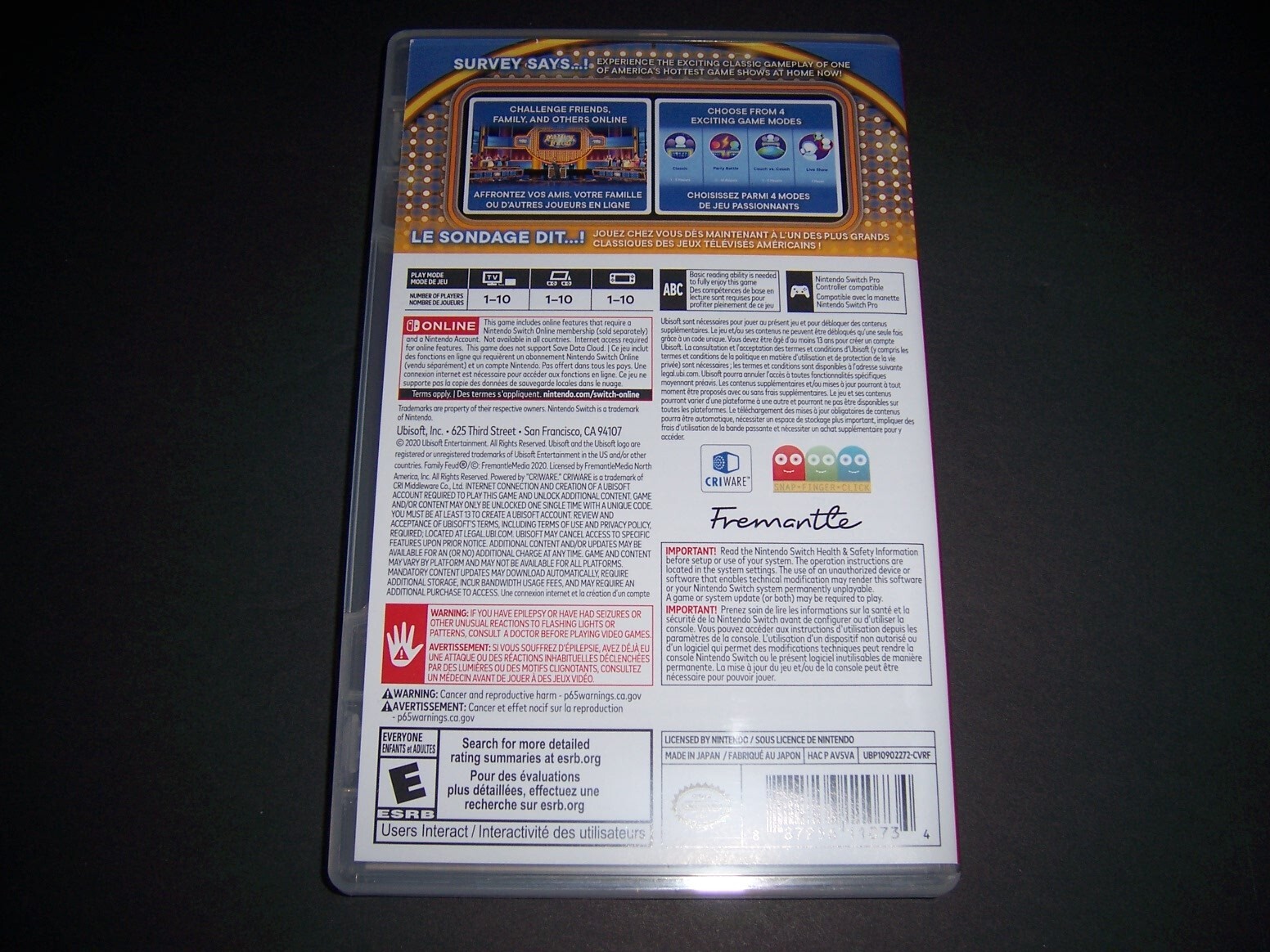 Authentic Case ONLY Replacement Nintendo Switch for Family Feud