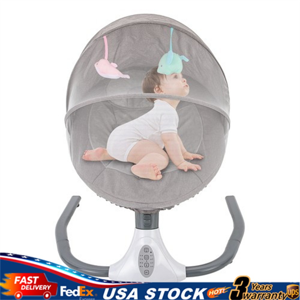Electric Baby Swing Cradle Infant Bouncer Rocker Chair Bluetooth Music Bassinet