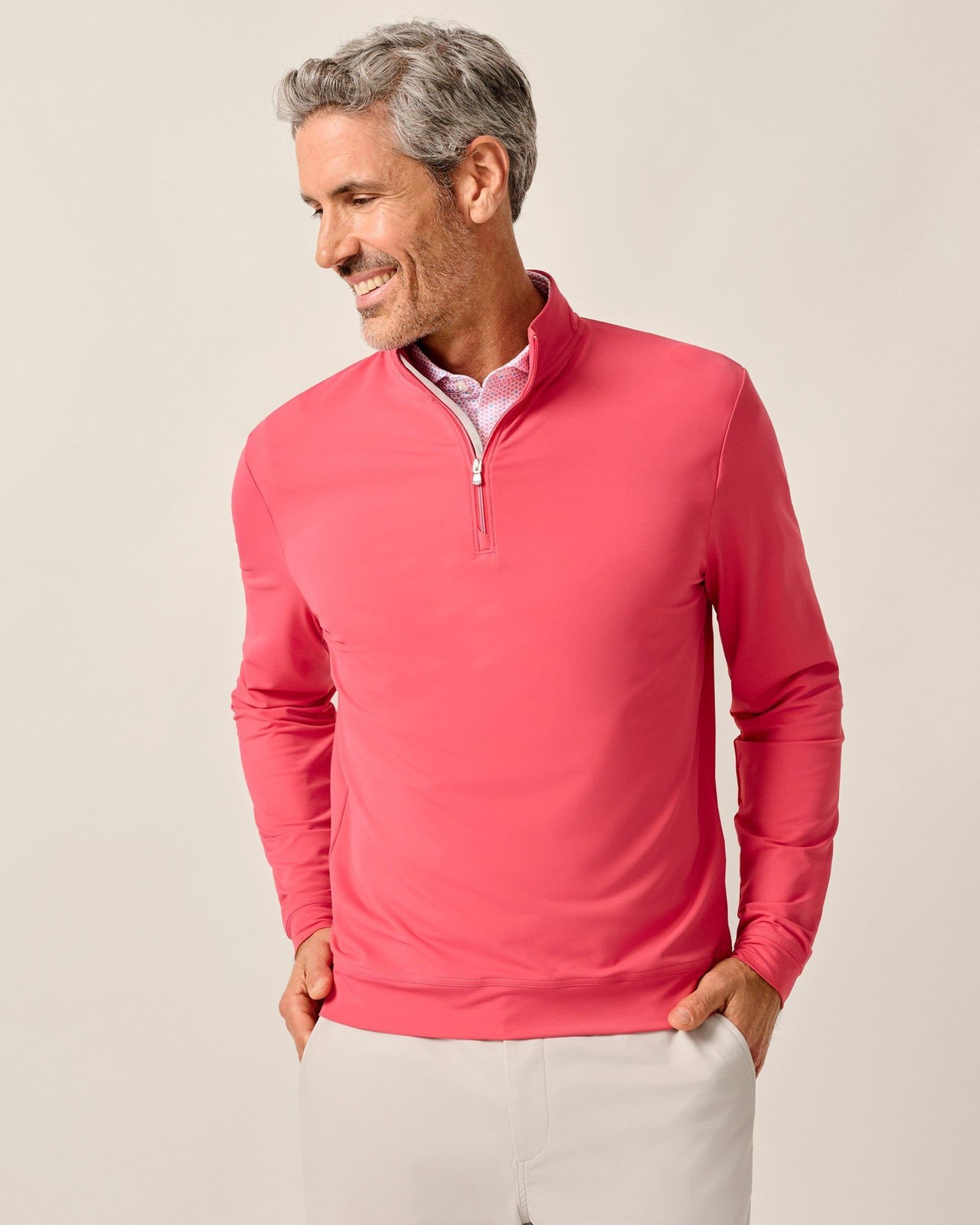 johnnie-O Motion Performance 1/4 Zip Mens Lobster (7851003)