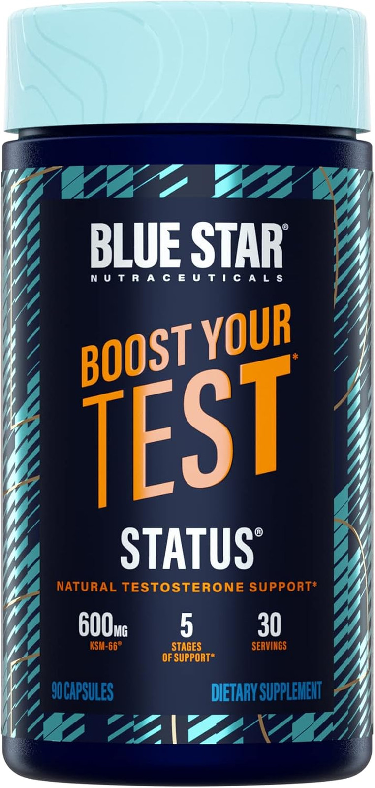 Blue Star Nutraceuticals Status - Testosterone Booster for Men - W/Ksm 66 Ashwag
