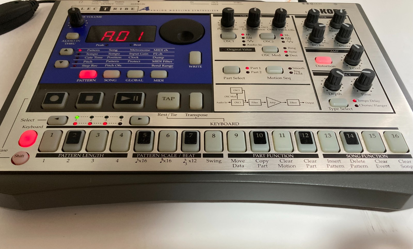 KORG EA-1 Electribe Analog Modeling Synthesizer Silver Tested Working