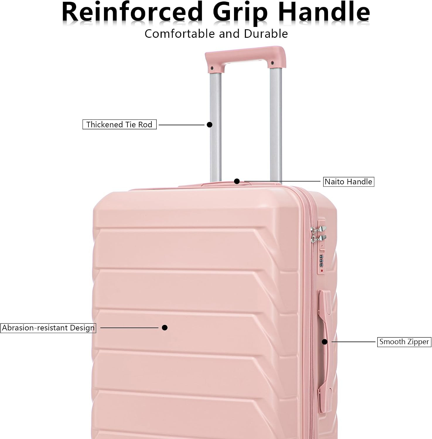 Durable 3-Piece Hardshell Luggage Set with Lightweight Design & Lock