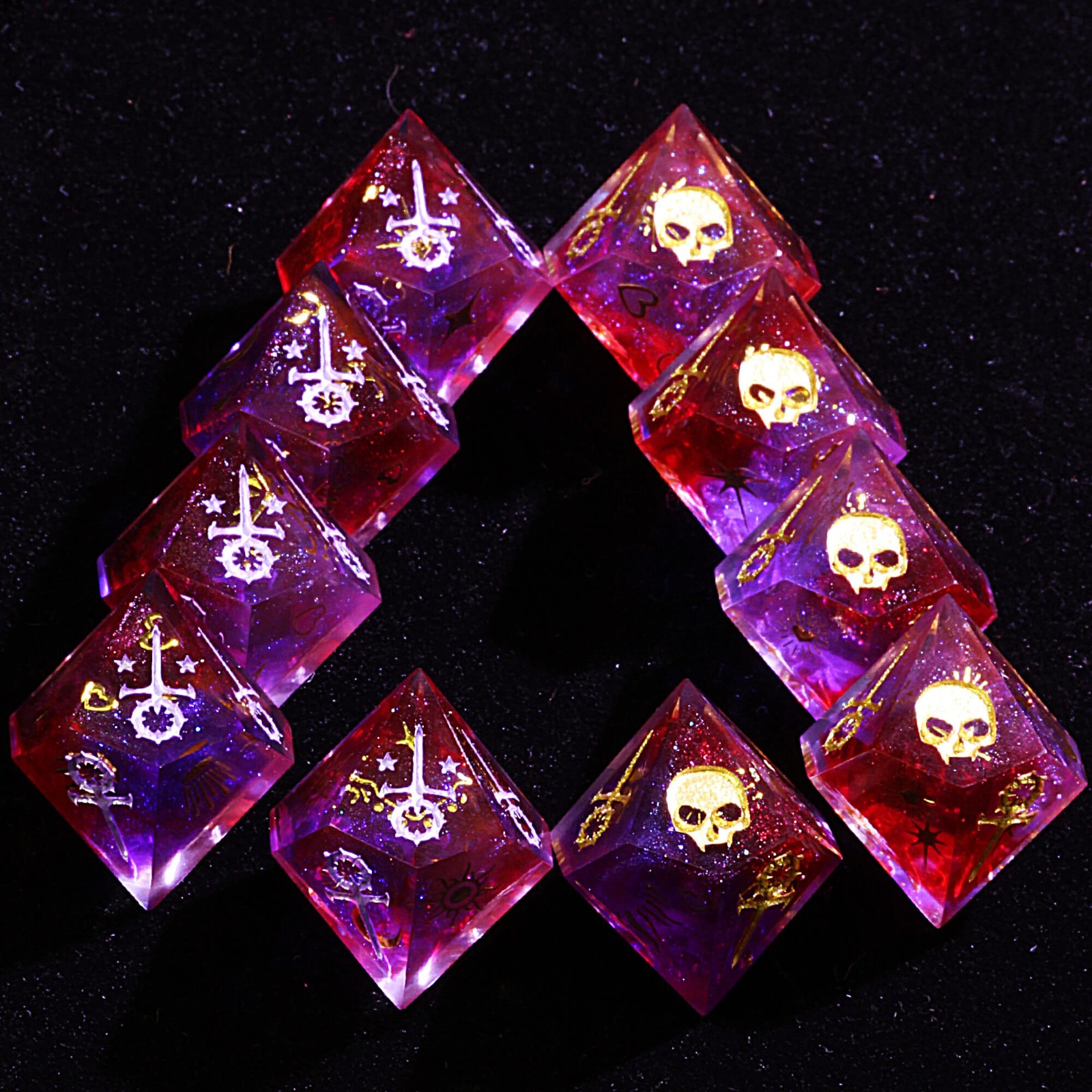 15 Polyhedral Resin Sabbat VtM Sets WoD Dice Celestial Anarchy