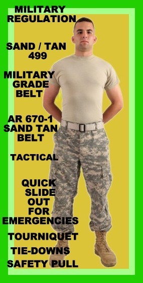 USGI QUICK SLIDE OUT MILITARY TACTICAL UNIFORM DSCP Tan 499 RIGGER Sand BELT 46