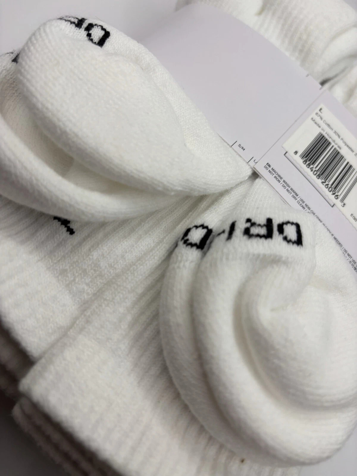 Nike Everyday Plus Dri Fit Cotton Cushion Crew Socks White 6 Pack M 8-12 W 10-13