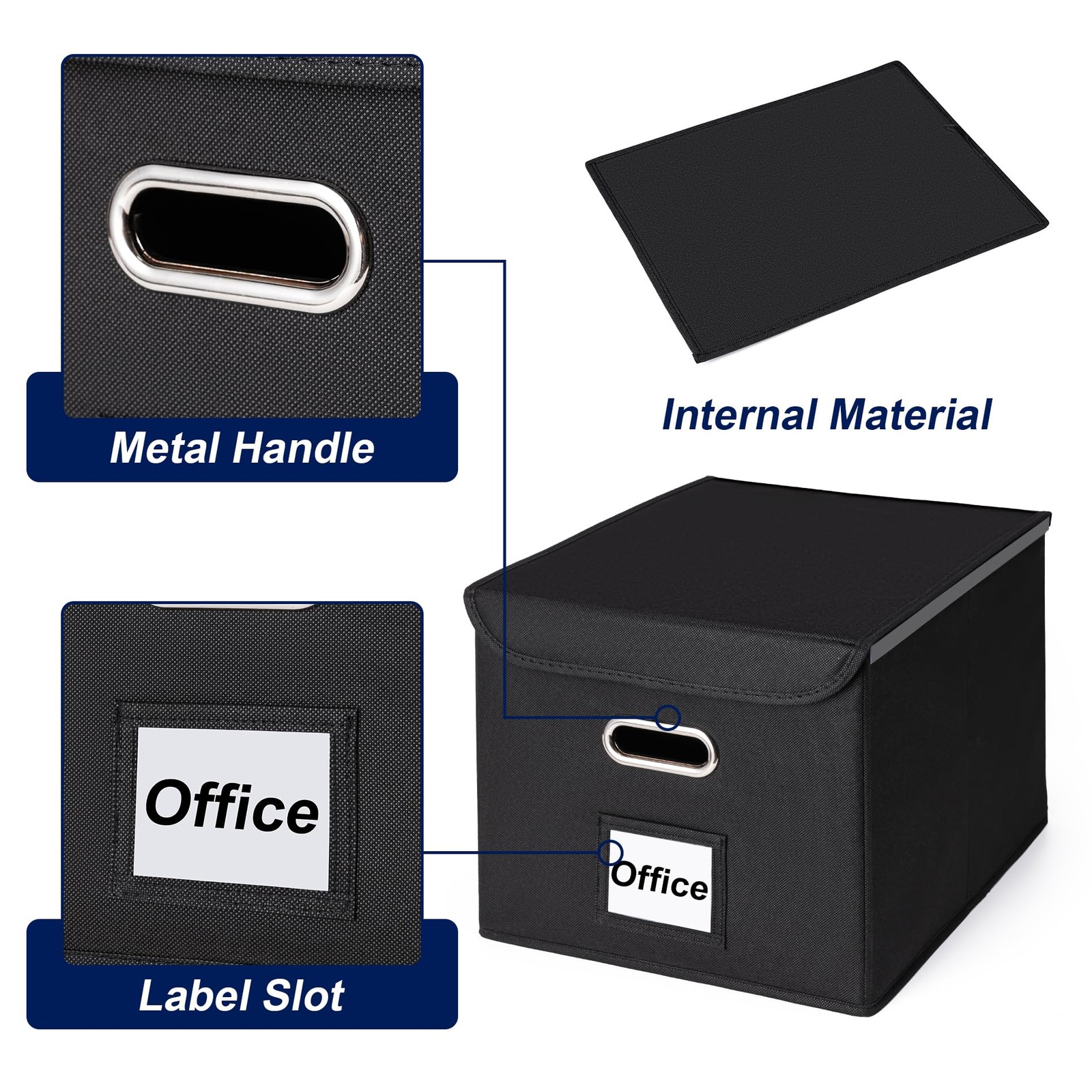 CADONO File Organizer Box with Lid, Large Hanging File Folder Organizer with ...