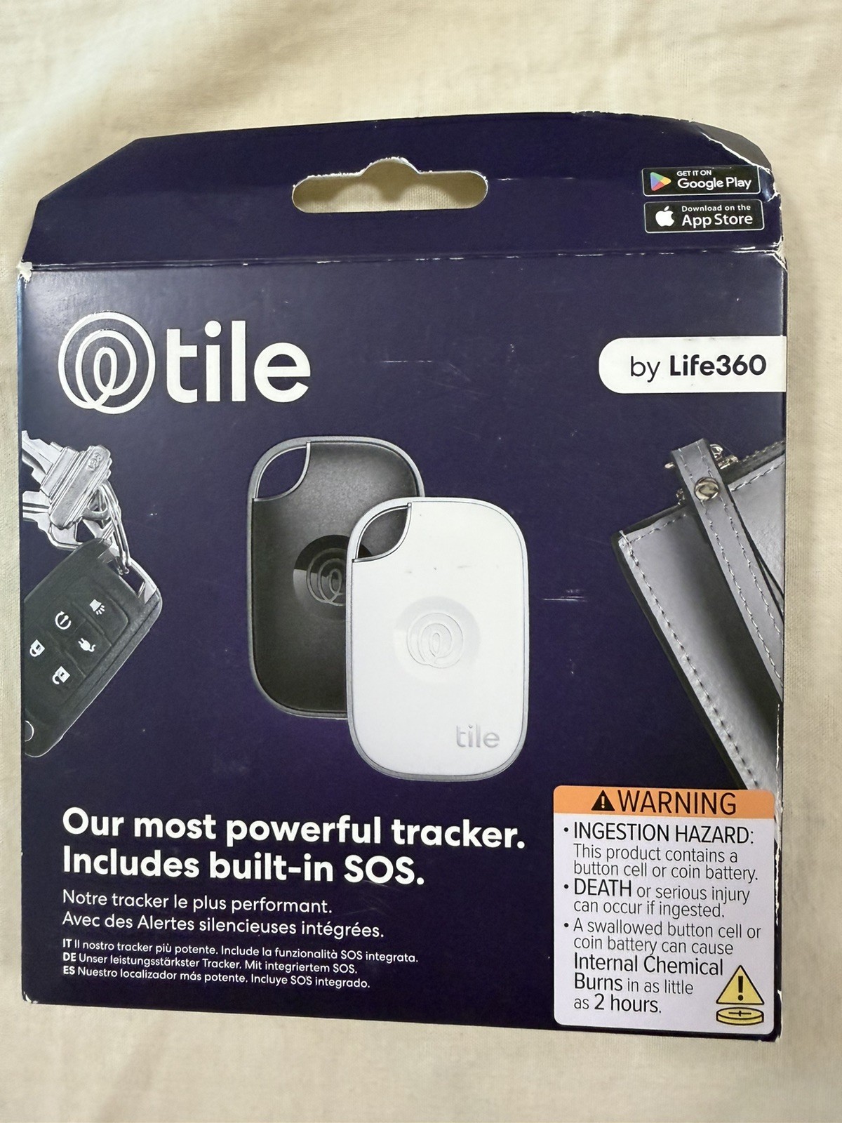 Tile By Life360 Mate Bluetooth Trackers 2 Pack Black/White New