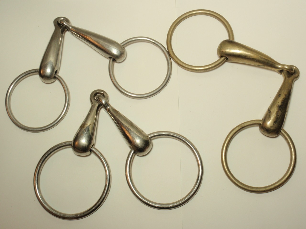 Lot 3 Equine Loose Single Joint Snaffle Ring Bit *USED*