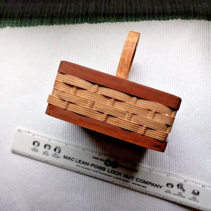 Cliff Rozar Signed Basket Wood Handle Carved Pattern Bent Wood
