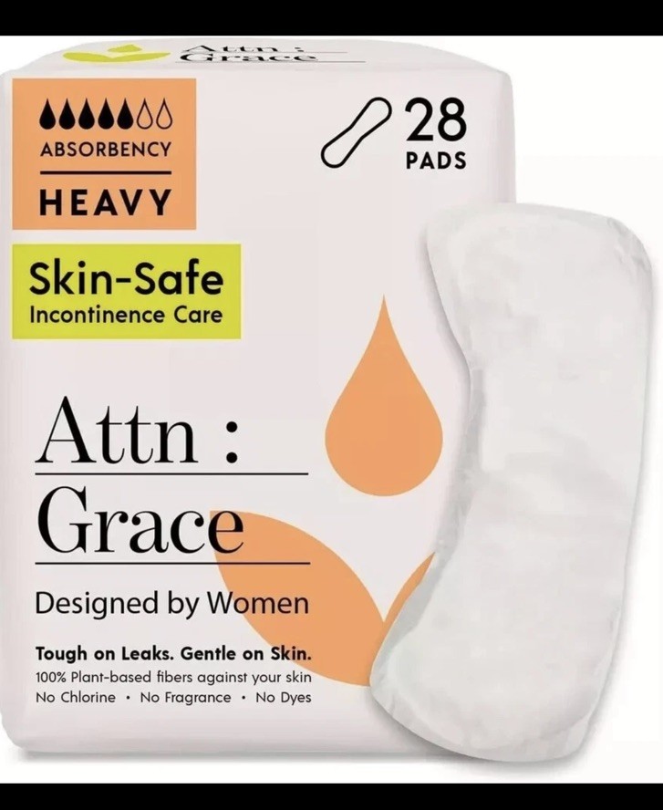 Attn: Grace Heavy Incontinence Pads for Women (28-Pack) - High Plant Based