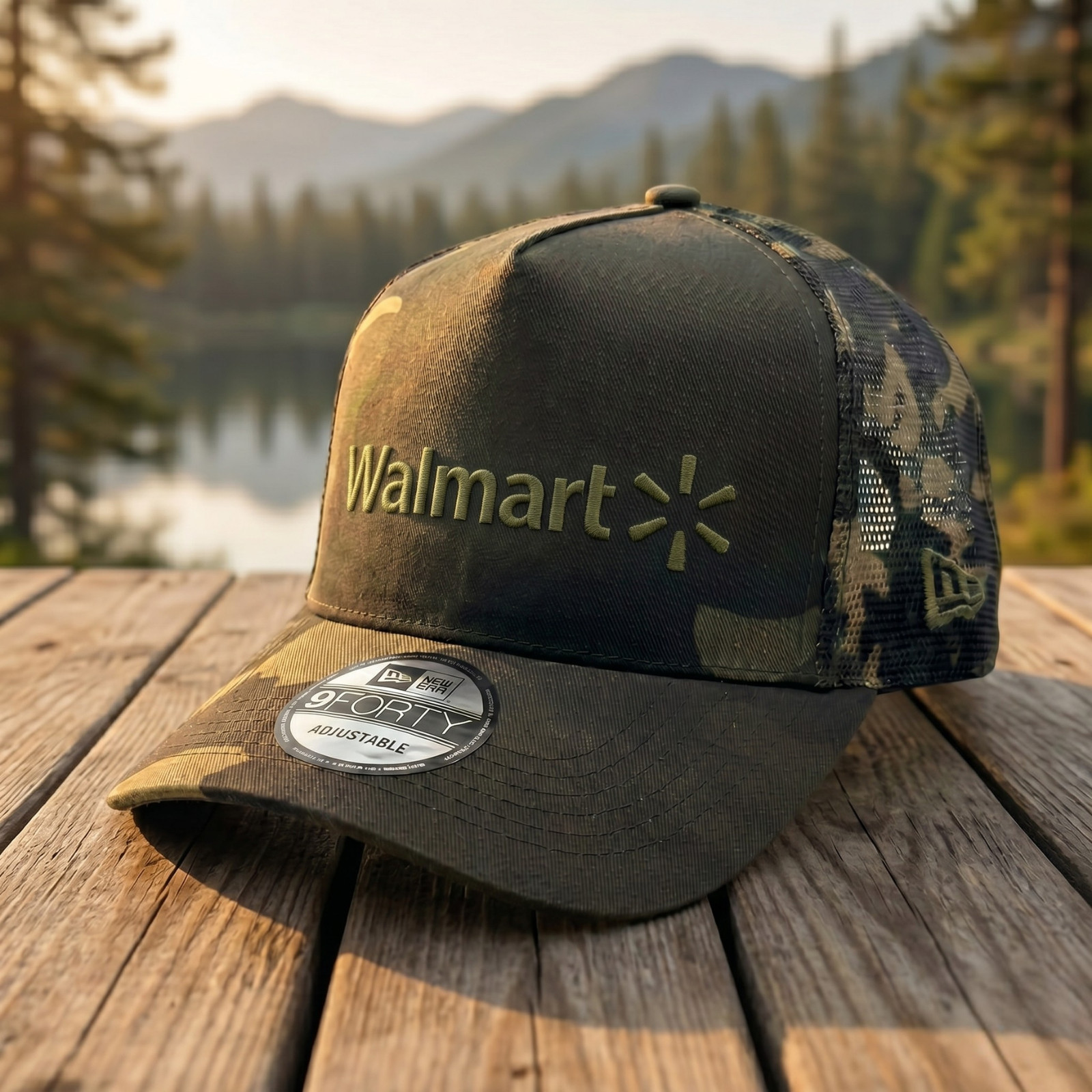 Walmart Embroidered Camo Trucker Hat 9FORTY Mesh Adjustable Cap