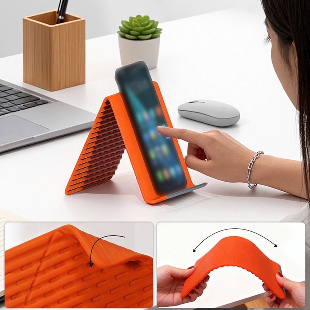 Multi Position Silicone Phone Holder with Aluminum Frame for Home Office Travel