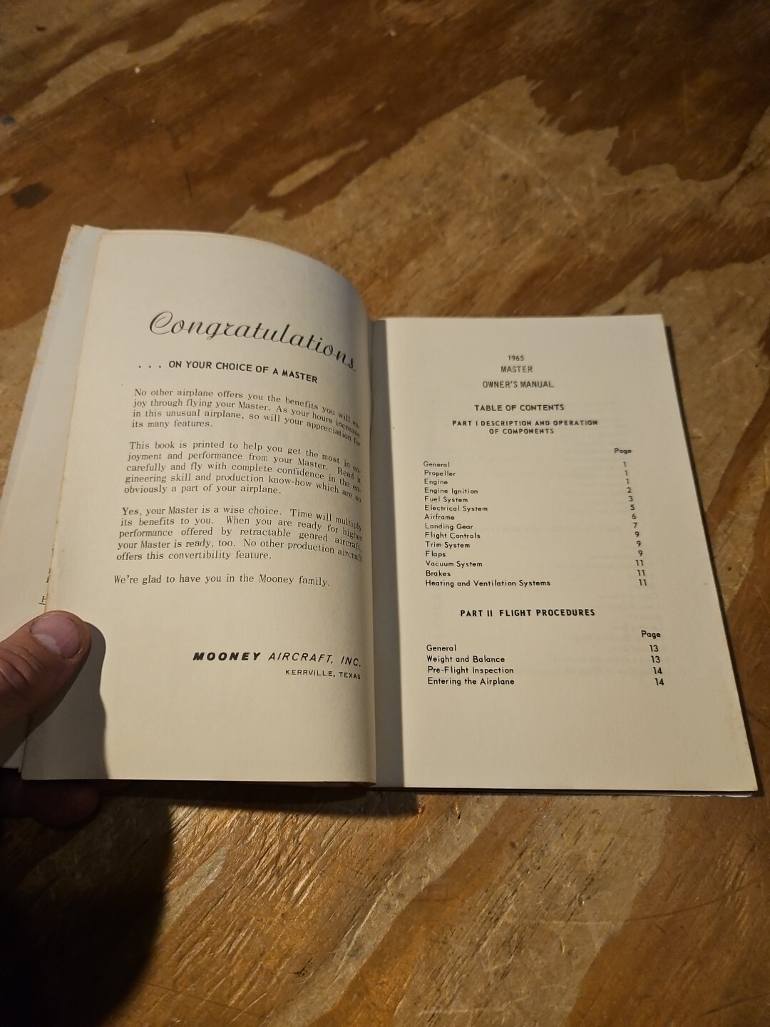 1965 Mooney Master Model M20D Owners Manual