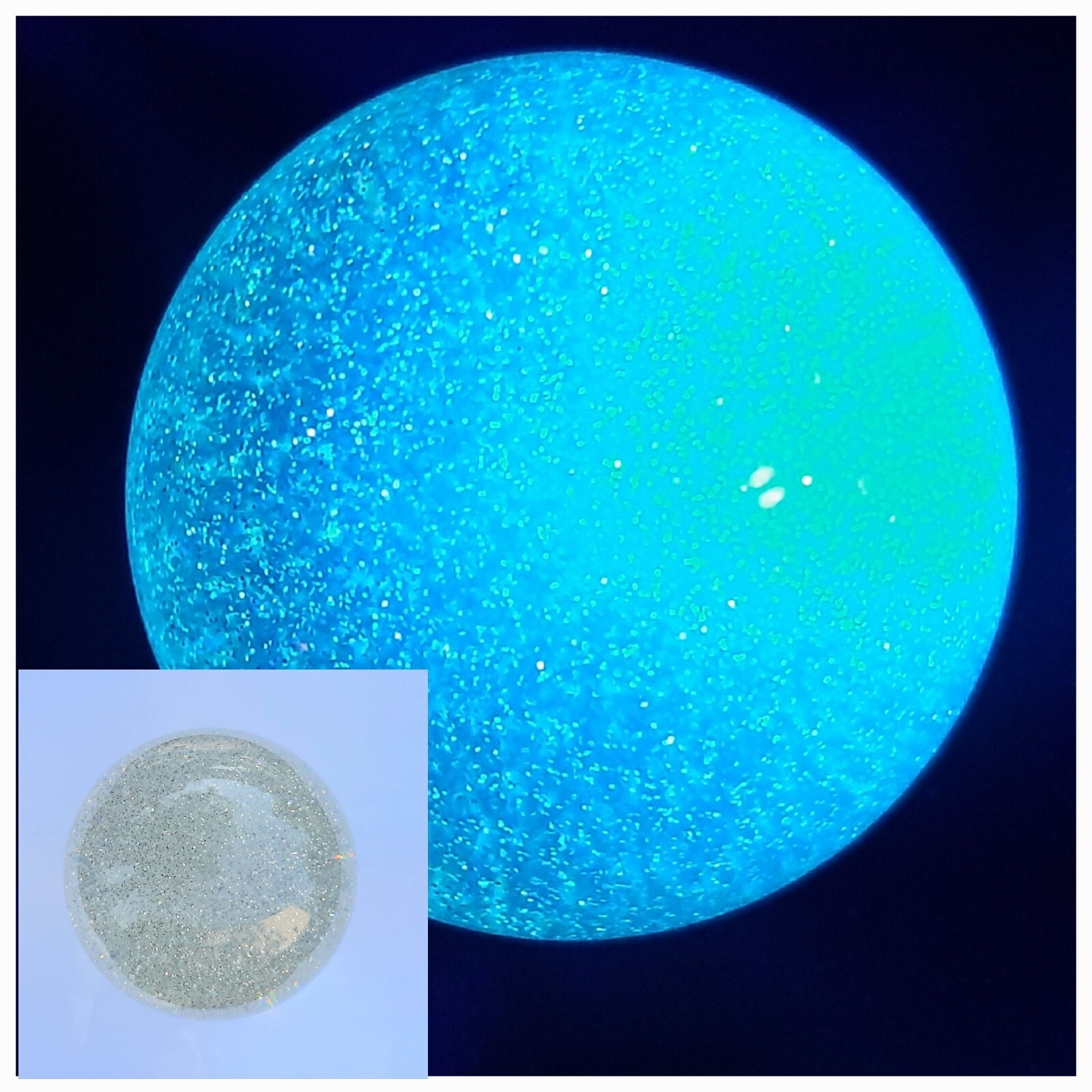 Glitter UV Acrylic Contact Juggling Balls 4 sizes - 65mm/70mm/76mm/100mm