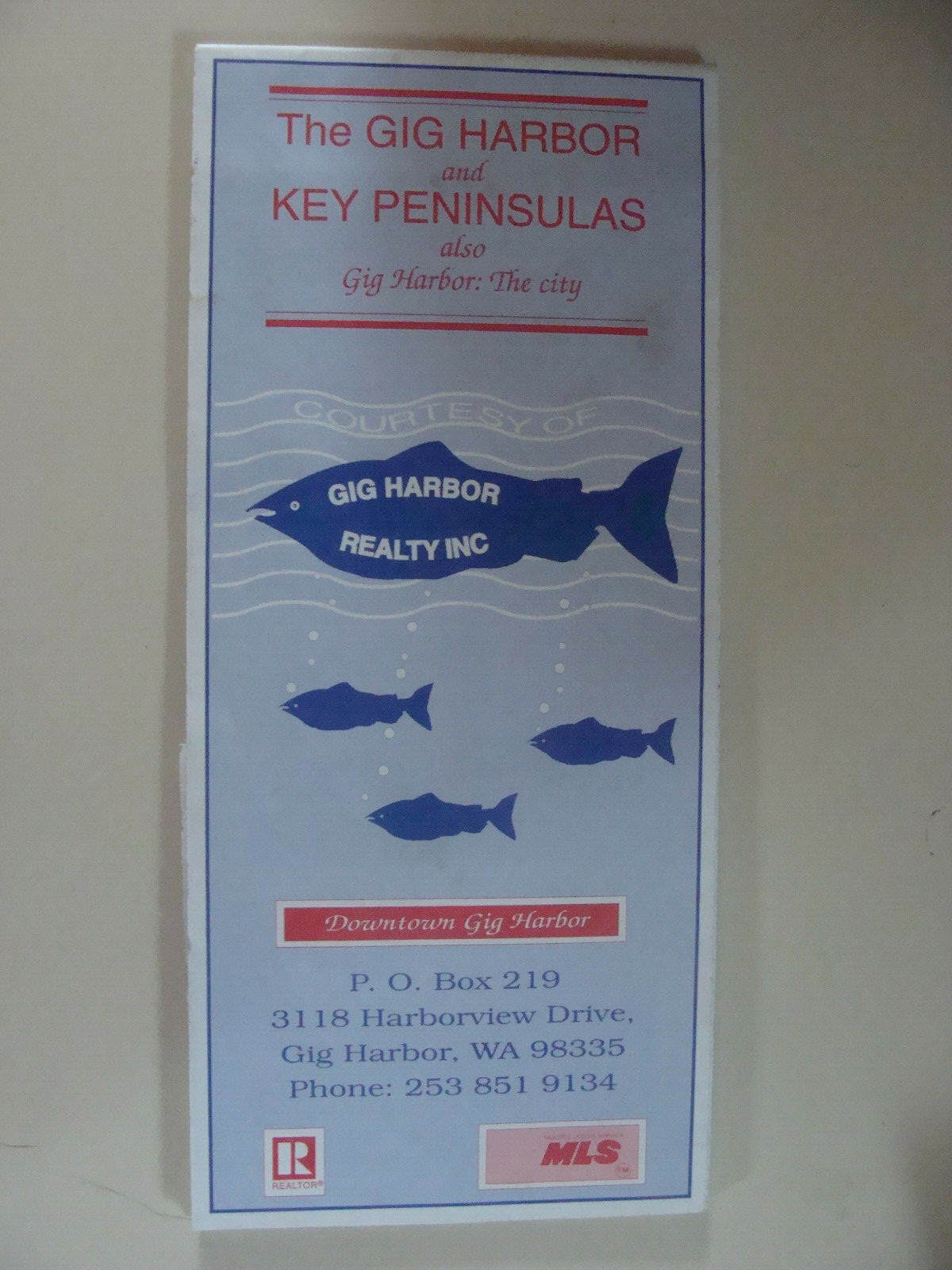 Washington State Gig Harbor & Key Peninsulas Map 1993
