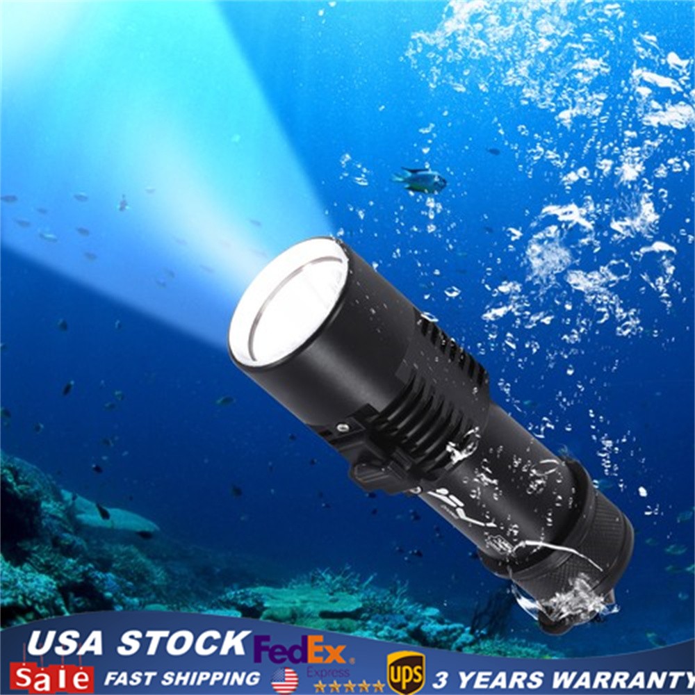 Professional Diving Light LED Waterproof Dive Scuba Lamp Underwater Flashlight