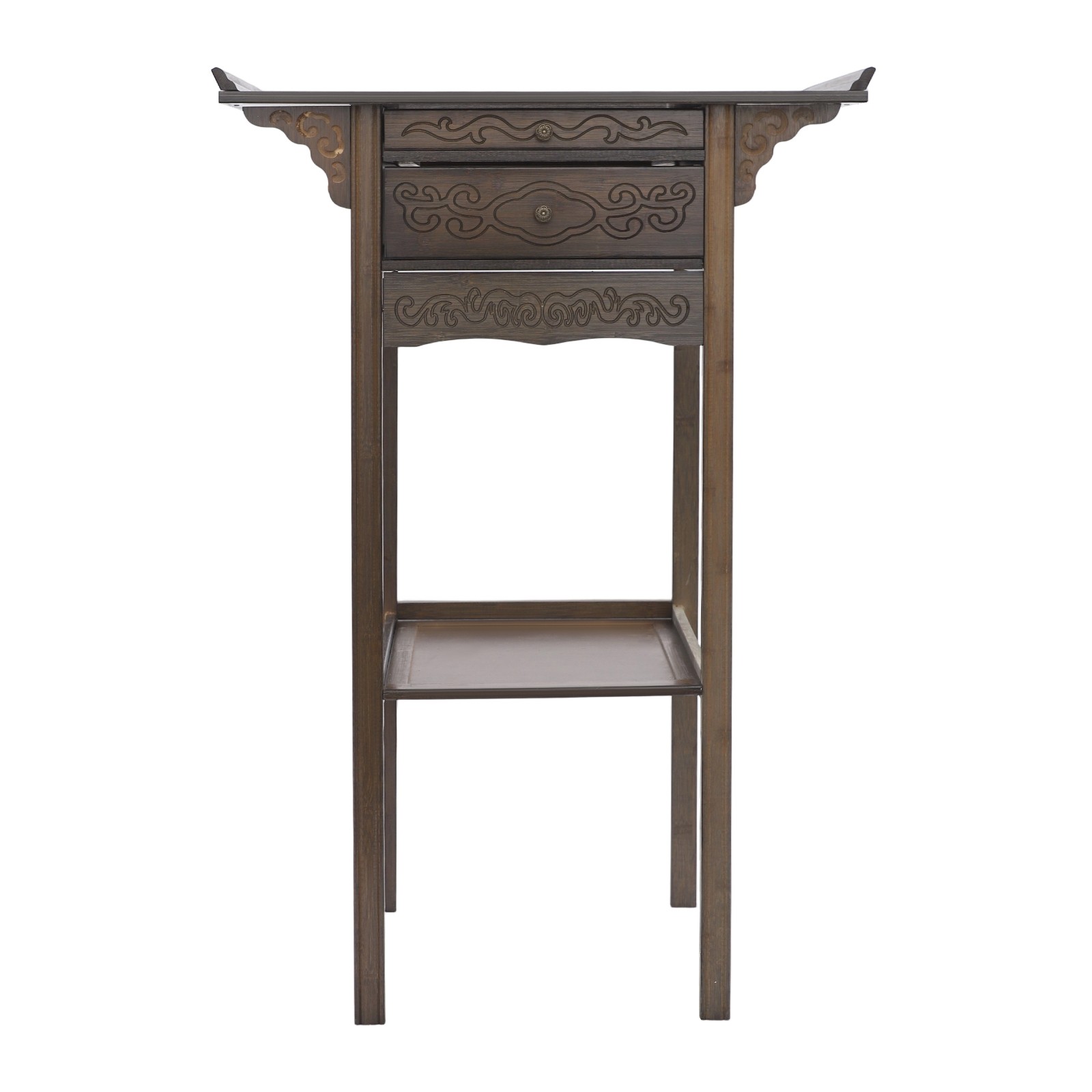 Shrine Altar 2 Tier Meditation Altar Table Altar Table w/Storage &Drawer Storage