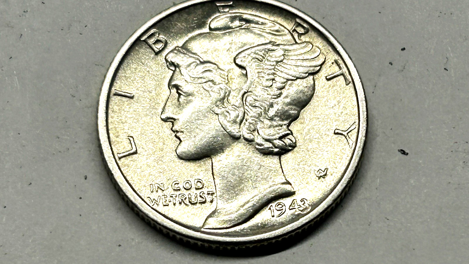 1943-D 10C BU Mercury Dime FB -90% Silver