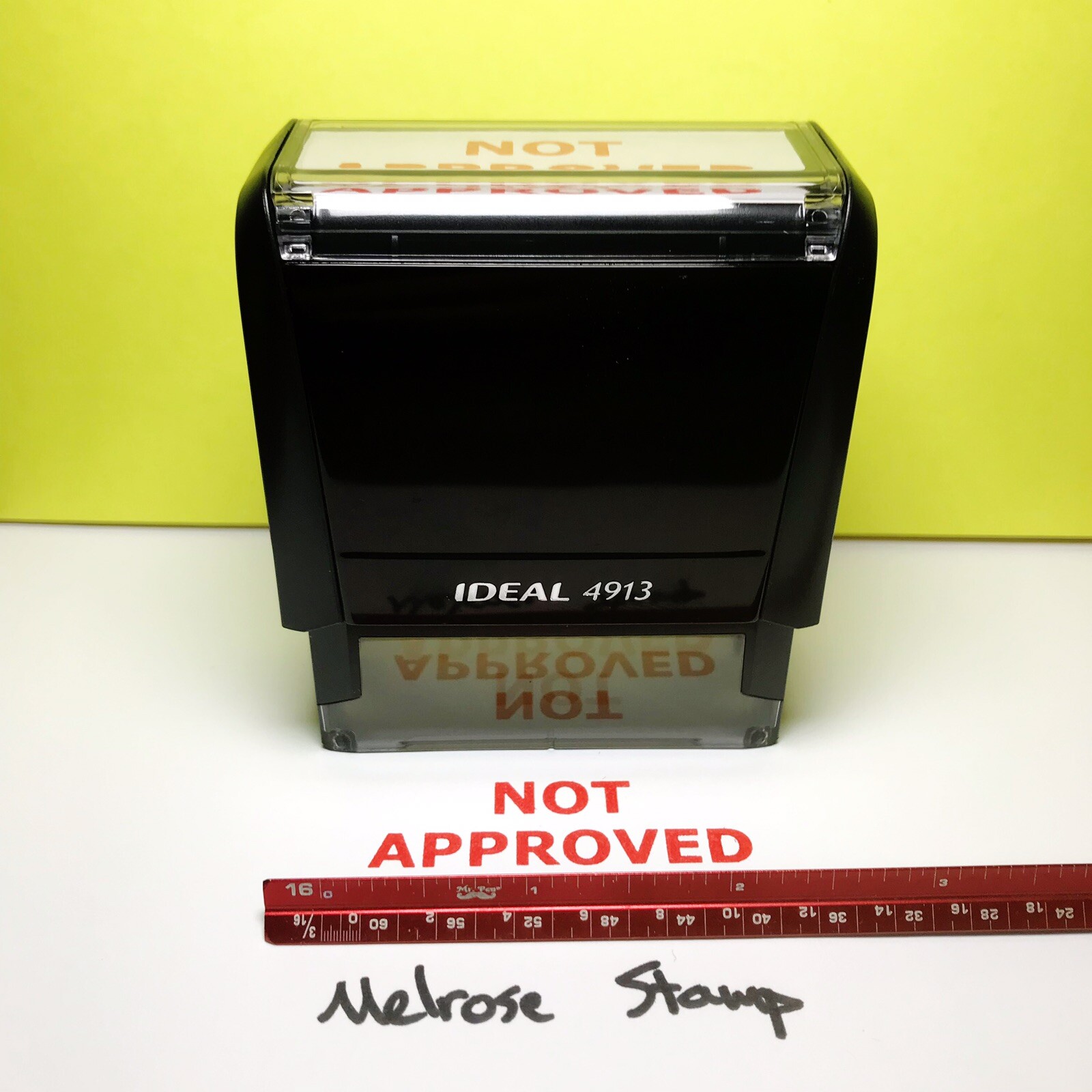 Not Approved Rubber Stamp Red Ink Self Inking Ideal 4913