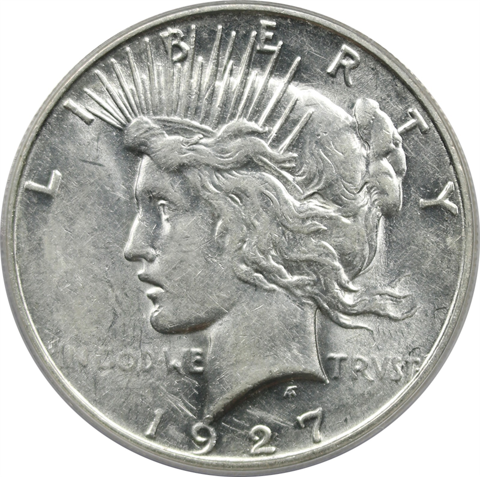 1927-S $1 ANACS AU 50 Details (Cleaned) Peace Silver Dollar
