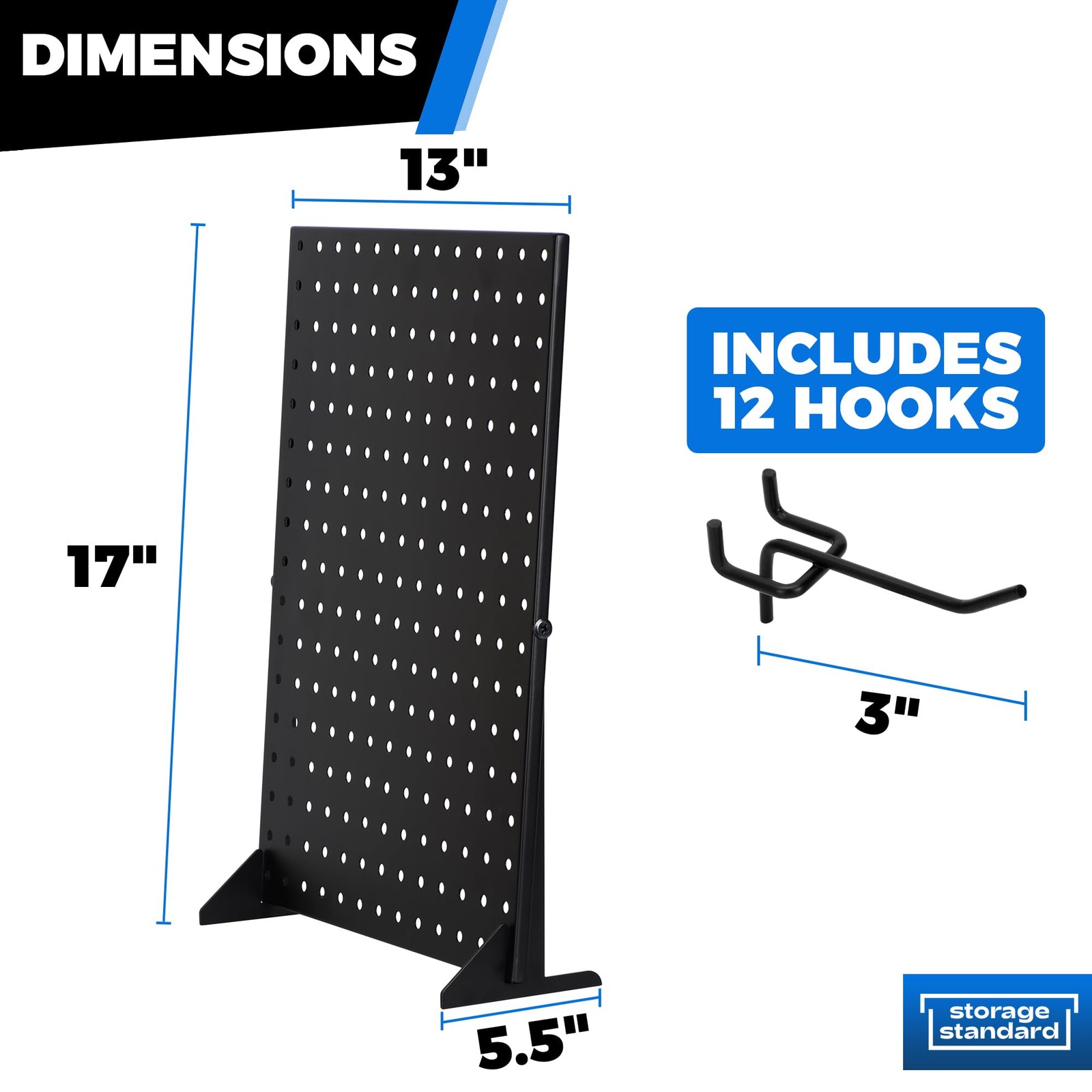 Pegboard Display Stand With 12 Peg Hooks for Retail Craft Shows & Fairs - Met...