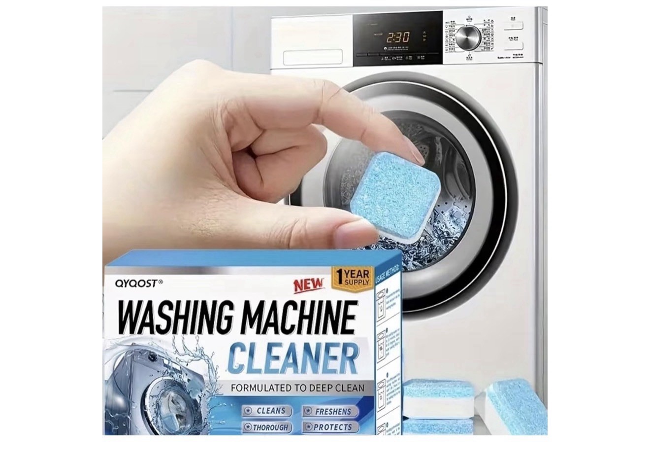 Washer Machine Cleaner Tablets 8 Pack Deep Cleaning Tablets Front Top Load