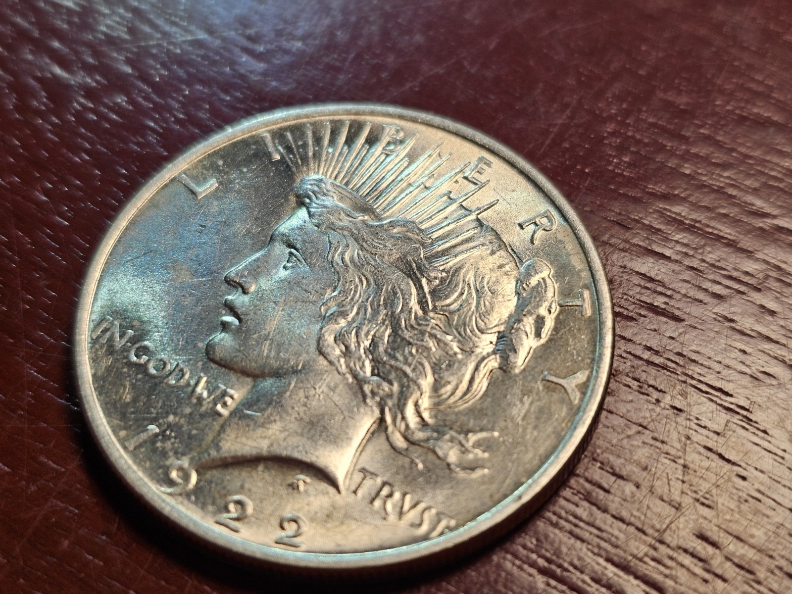 1922 Peace Silver Dollar, XF-AU, Below melt for seller, Stk 0041