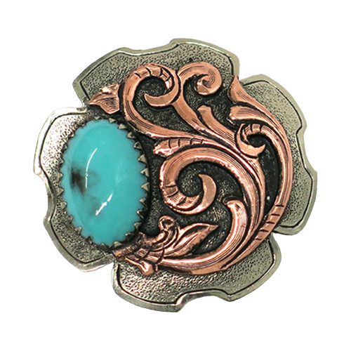 Augus Conchos Turquoise and Copper Single Concho