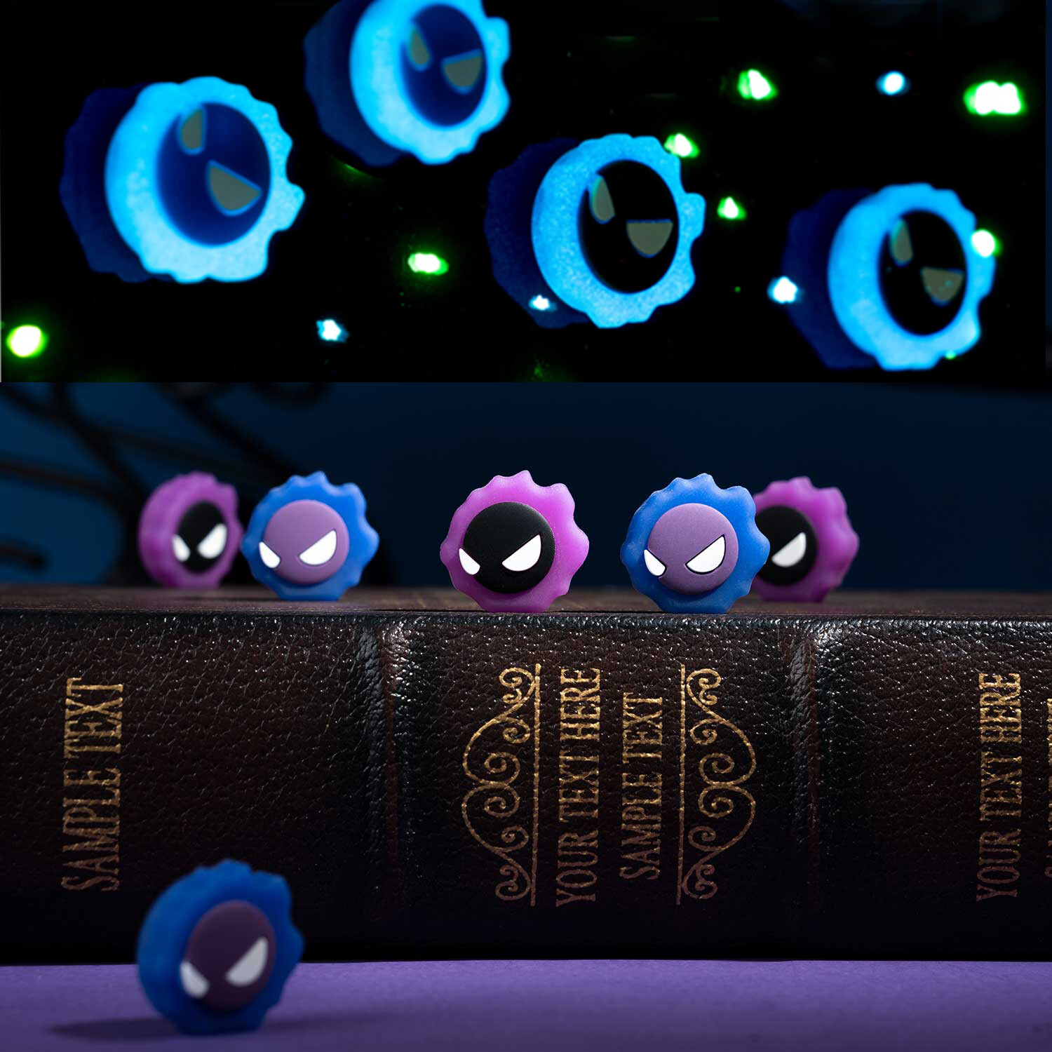 4PCS Thumb Grip Analog Stick Caps for Switch/ Switch OLED  Luminous Purple Devil